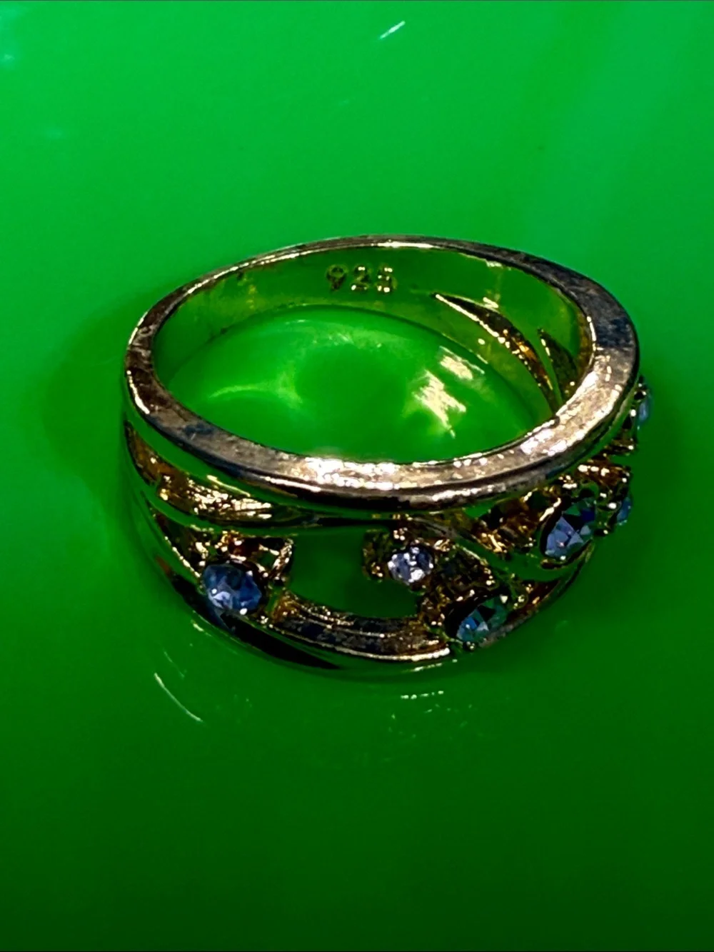 925 Sterling Silver elegant gold